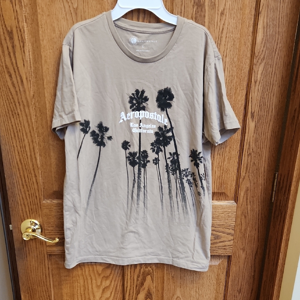 Aeropostale Brown Palm Tree Graphic Tee